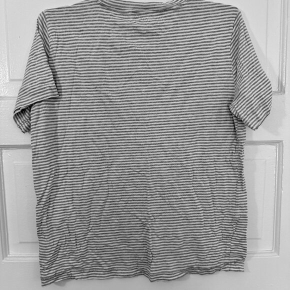 Splendid Grey & White Striped T-shirt / Tee / Short-Sleeved Shirt - crew neck M - Picture 3 of 3